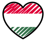 Logo of legjobbtarskeresooldalak.com - Hungary, Heart Shaped Image of Hungary flag.